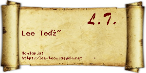 Lee Teó névjegykártya